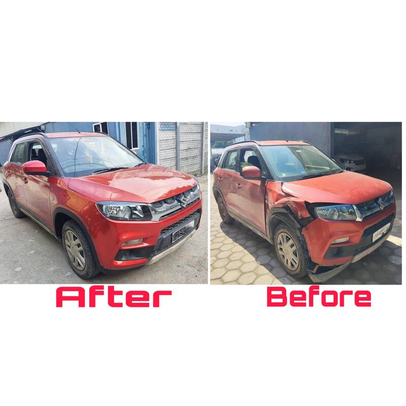 Before and After - Maruti Vitara Brezza repair