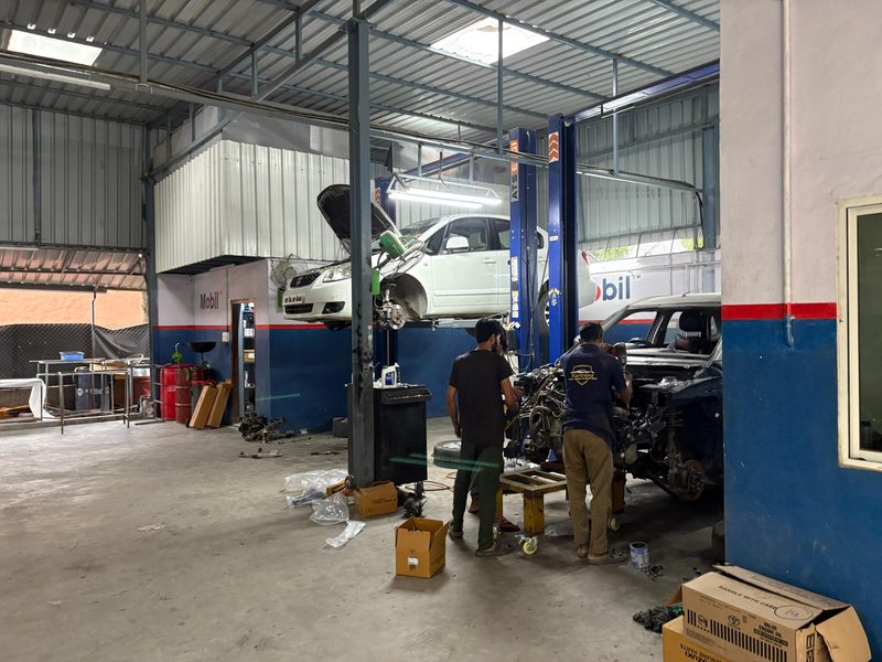 Technicians on Lift
